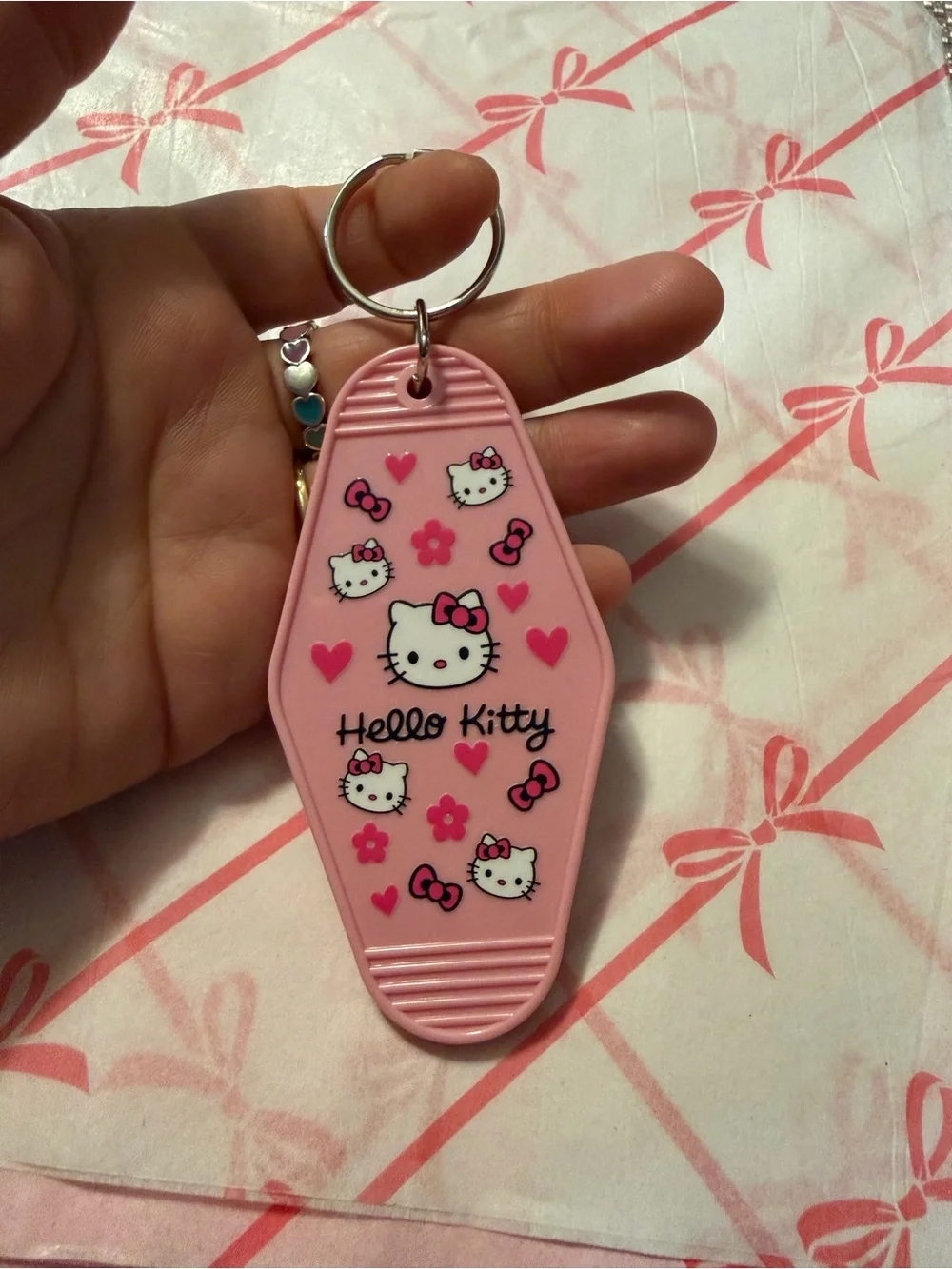 Hello Kitty Pink Retro Motel-Style Keychain Set - 6pc